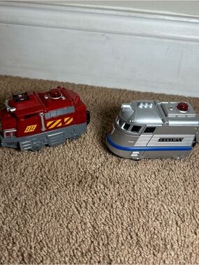 Fisher Price Geotrax Silver Bullet Car Red #99 Car Train 2006 Lot Of 2
